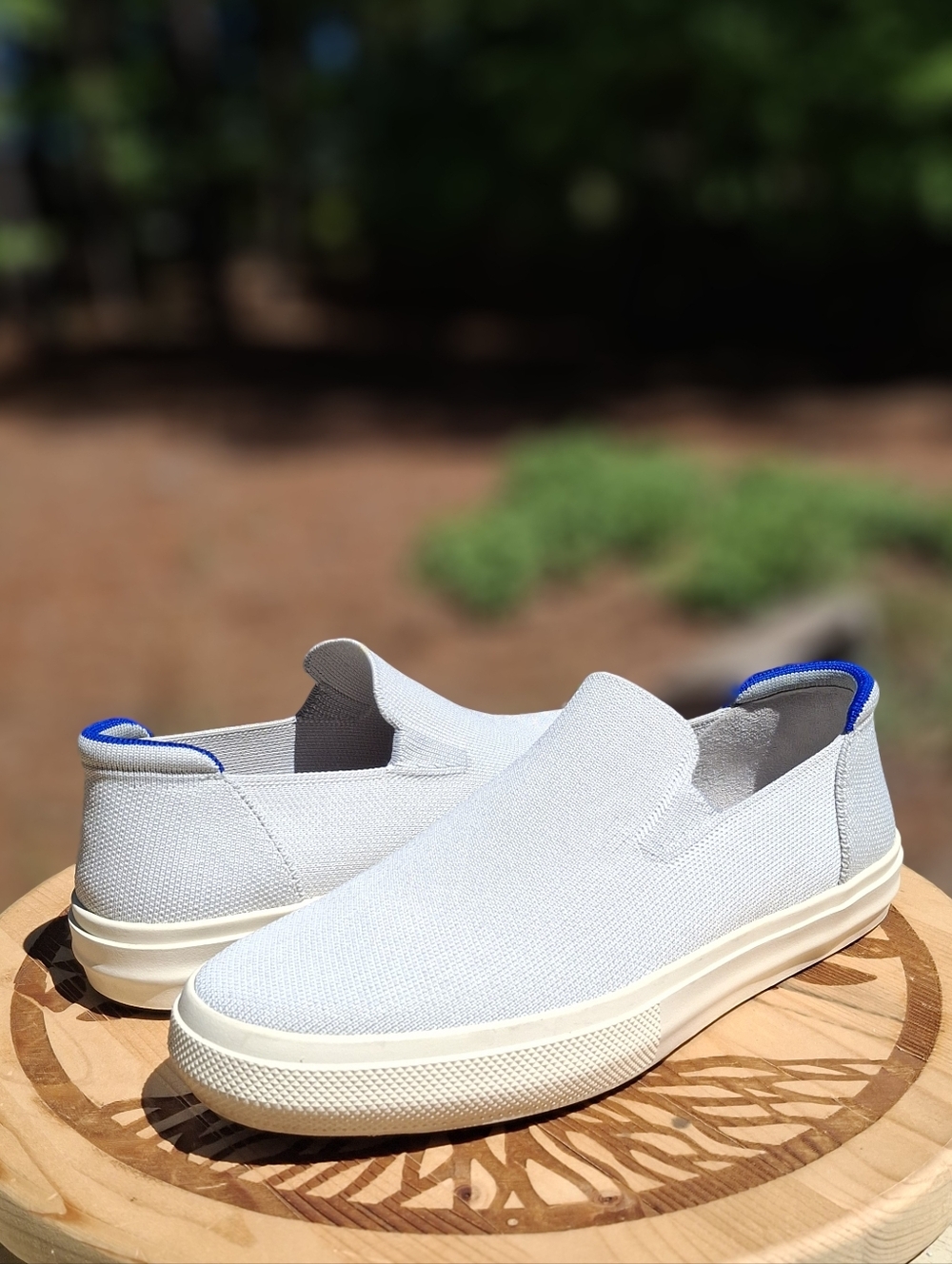 Rothy's Unisex Grey/Blue The Original Slip On Sneakers Size Women's 10.5 Men's 9